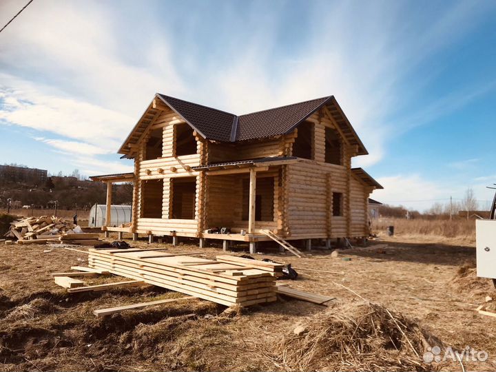 Оцилиндрованное бревно под проект с чашами