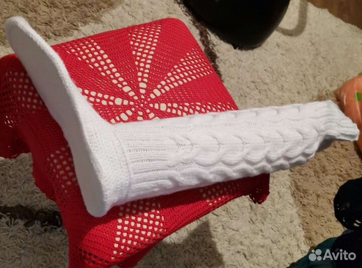 Сапожки на подошве вязаные