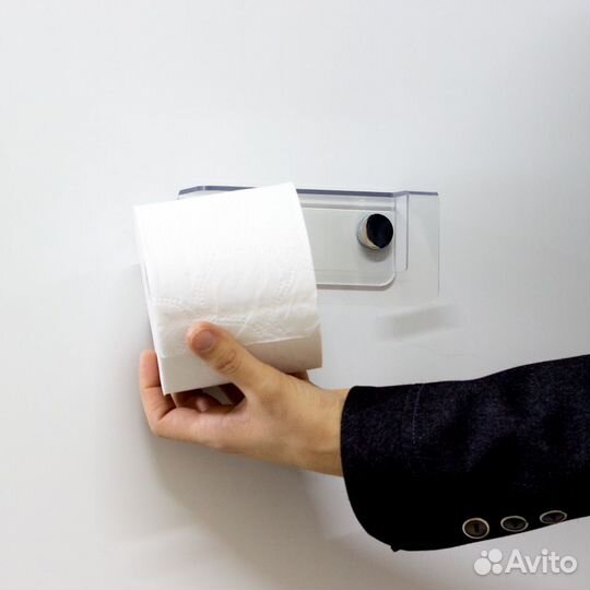 Держатель для туалетной бумаги длина 14 см прозрач