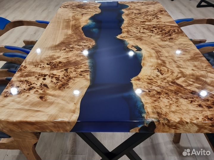 Стол из смолы, стол река, стол из эпоксидной смолы
