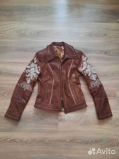 Натуральная кожаная куртка vito ponti