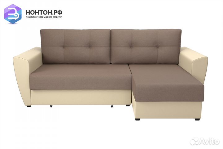 Диван угловой выкатной София светло-коричневый / б