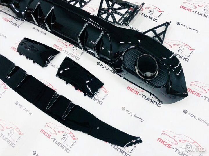 Диффузор с Black насадками w177 А35 AMG Седан