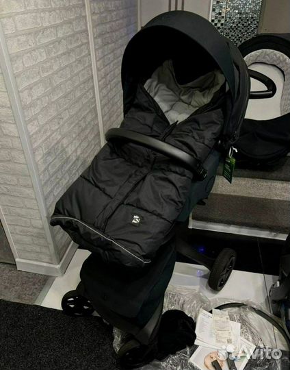 Коляска stokke xplory x black 3 в 1 c isofix