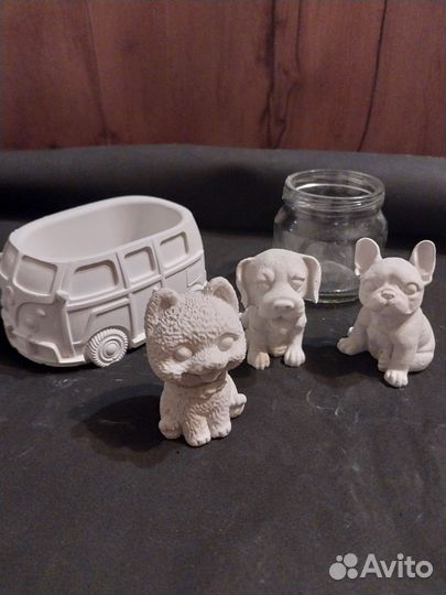 Игрушки фигурки гипсовые для раскрашивания