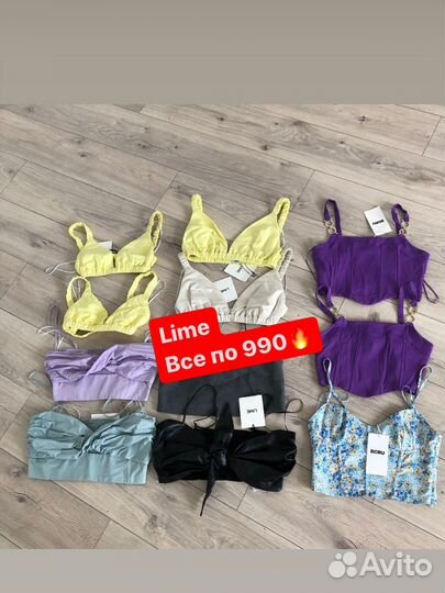 Топ корсет льняной лен Lime XS S M L