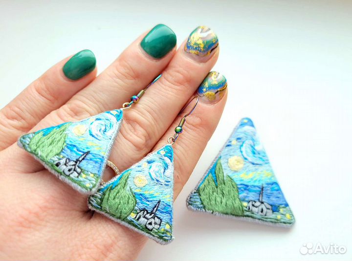 Серьги Ван Гог
