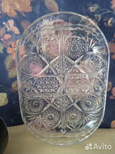 Хрустальная менажница СССР