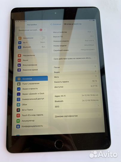 iPad mini 4 16gb