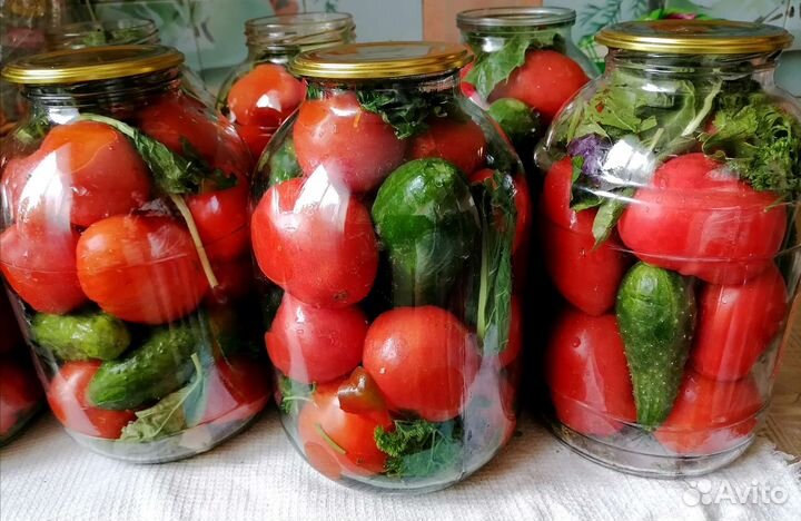 Помидоры и огурцы солёные 3л банки