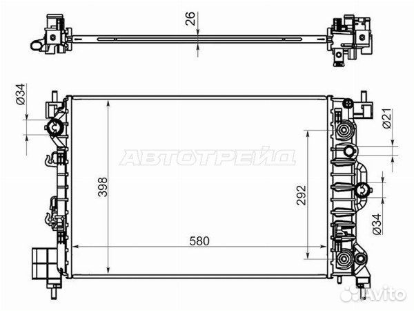 Радиатор chevrolet aveo 11- chevrolet aveo 11-15 chevrolet cobalt 13- chevrolet cobalt 11- opel mokk