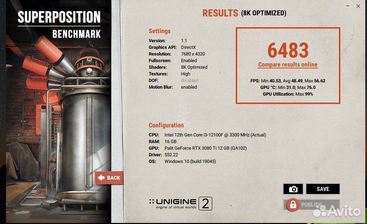 Видеокарта Palit RTX 3080TI Gaming Pro 12Gb gddr6X