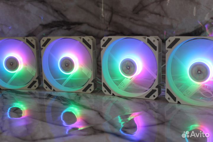 Корпусные вентиляторы 5шт.+хаб 120мм белые argb