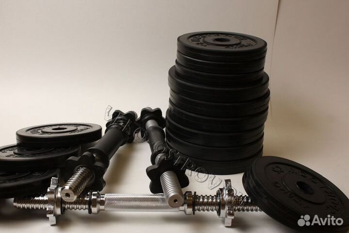 Гантель разборная 9.2 кг, гриф Barbell 37см