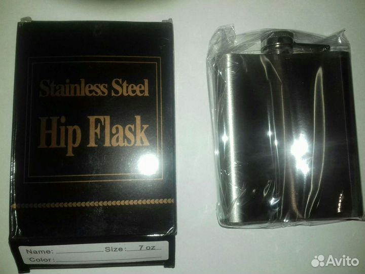 Карманная фляга из нержавеющей стали.подарок на др