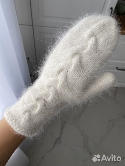 Варежки из пуха норки