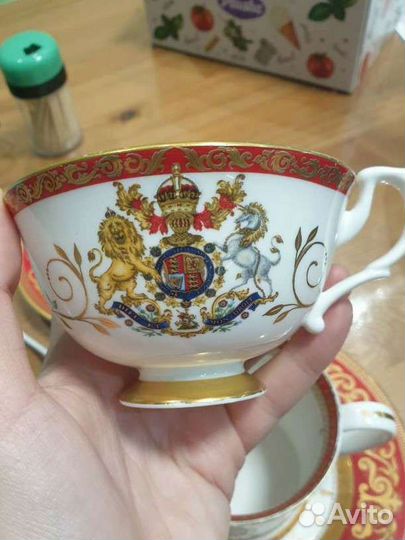 Чайная пара фарфор с золотом великобритания