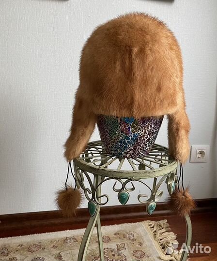 Шапка ушанка норковая женская