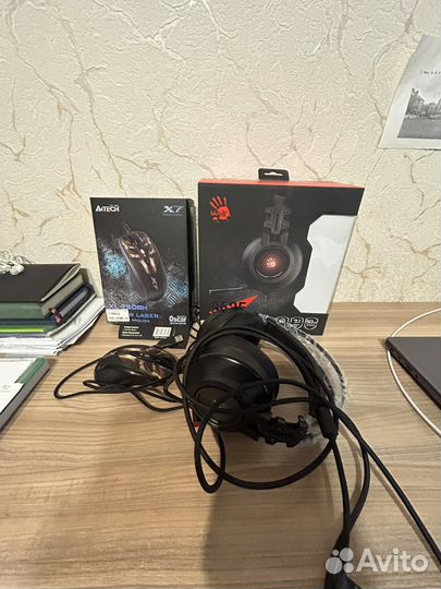 Мышь проводная XL 750 и наушники A4 tech bloody