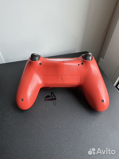 Джостик ps4 оригинал геймпад красный прозрачный