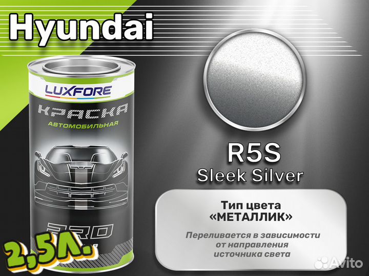 Краска Luxfore 2,5л. (Hyundai R5S Sleek Silver)