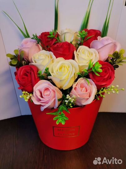 Букет из мыльных роз