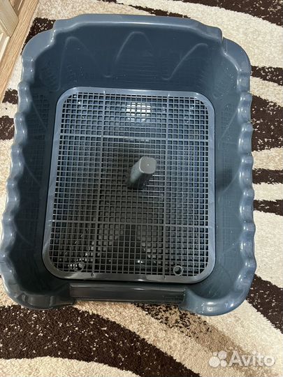 Лоток для собак со столбиком(синий)