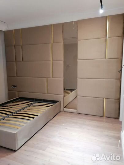 Стеновая панель кровать мягкая