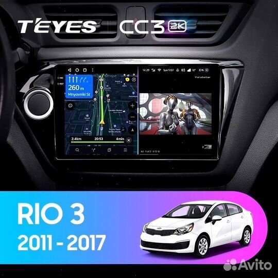 Магнитола Teyes CC3 2K для Kia Rio 3 2011-2017