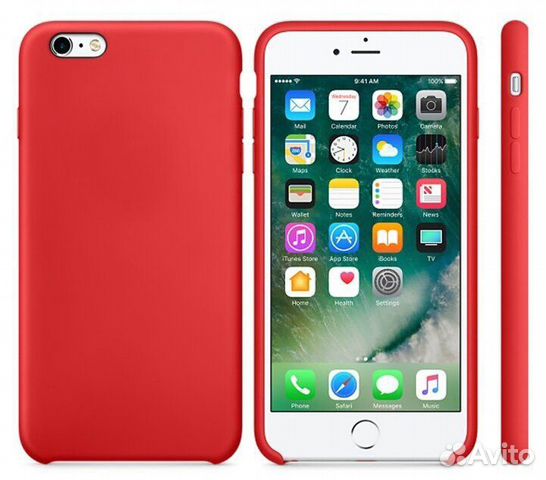 Силиконовый чехол на iPhone 6/6s красный