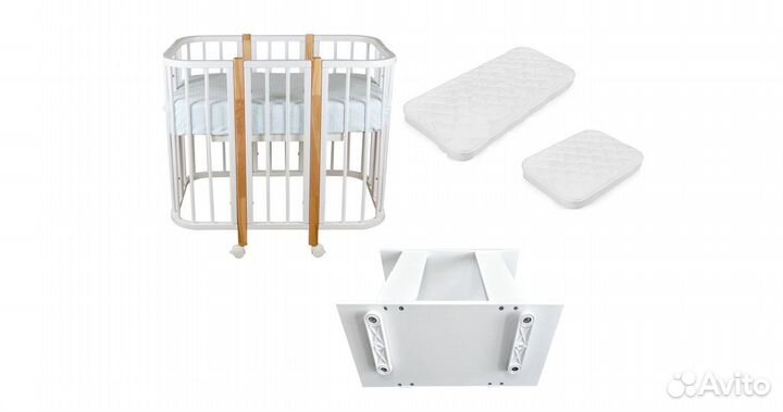 Кроватка Merry Happy Caramel маятник, матрасы