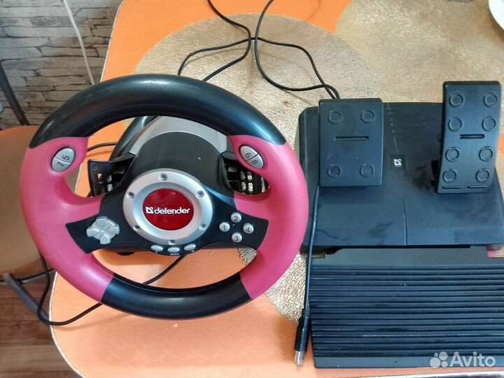 Игровой руль с педалями для пк