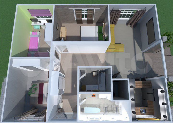 Коттедж 124 м² на участке 5,1 сот.