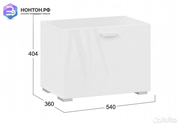 Тумба для обуви Фьюжн белый / белый глянец