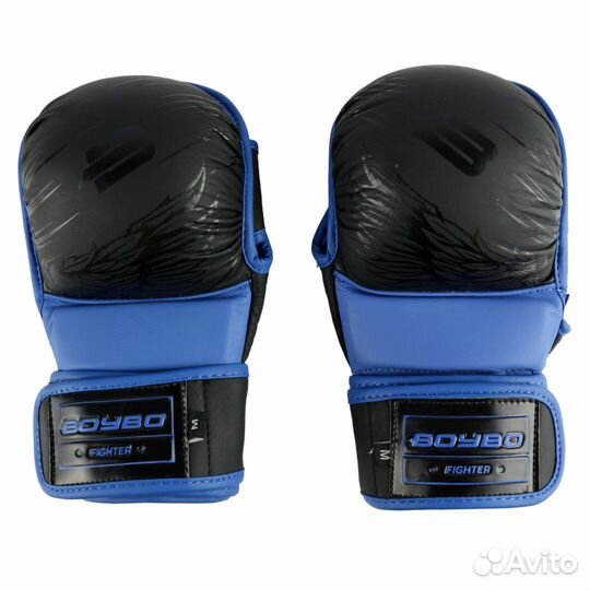 Перчатки мма BoyBo Wings черно-синии (р. S)