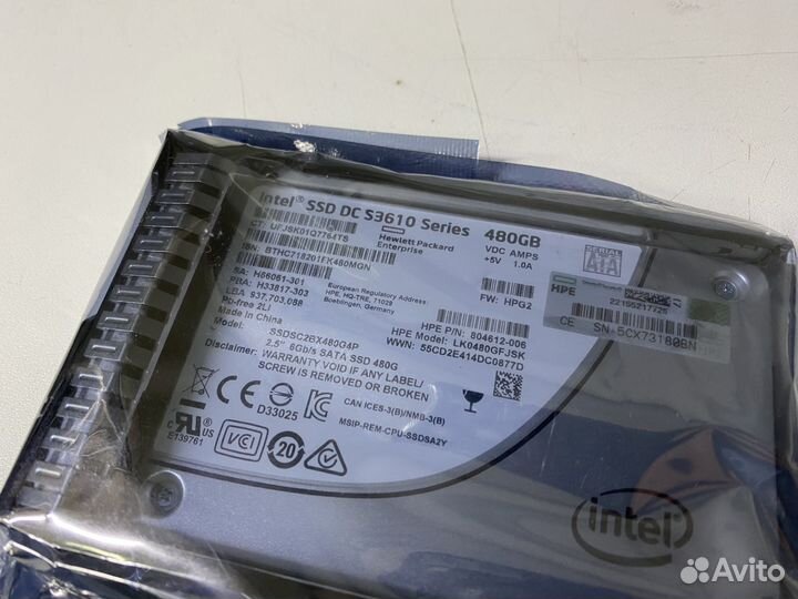Жесткий диск серверный SSD Intel DC S3610 480Gb