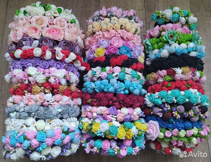 Цветочный ободок, ободок с цветами, венок