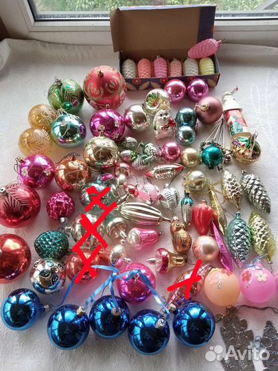 Елочные игрушки, гирлянды СССР