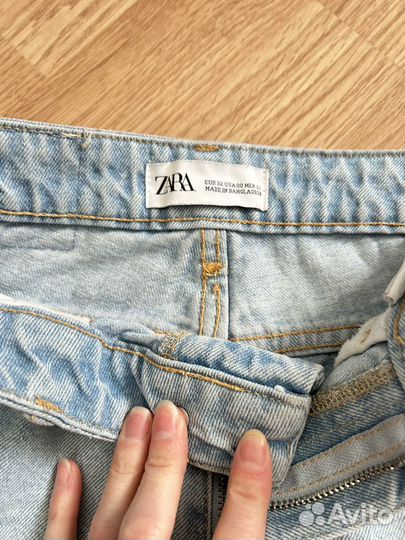 Джинсы zara женские голубые