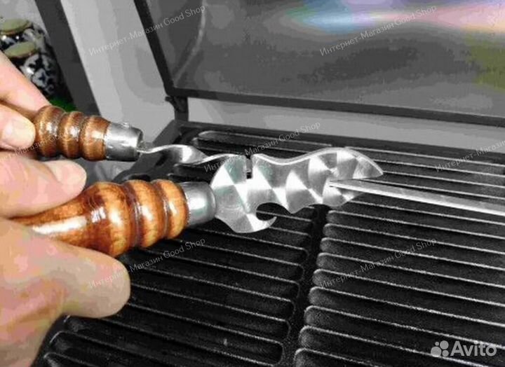 Нож-вилка для снятия мяса с шампура