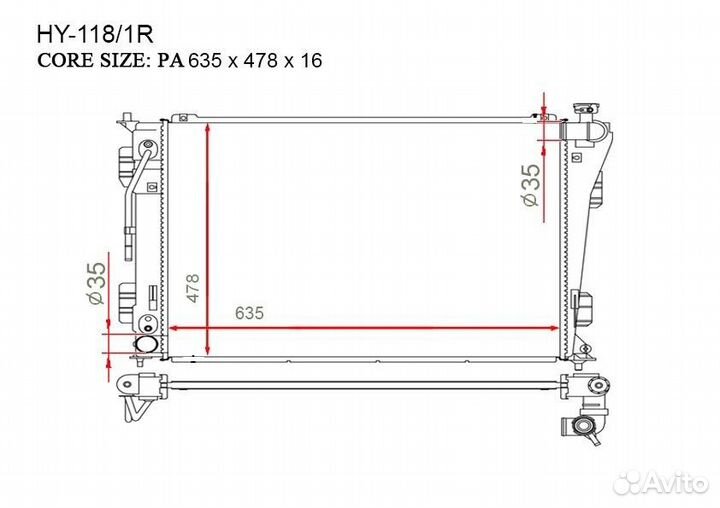 Радиатор основной hyundai i40