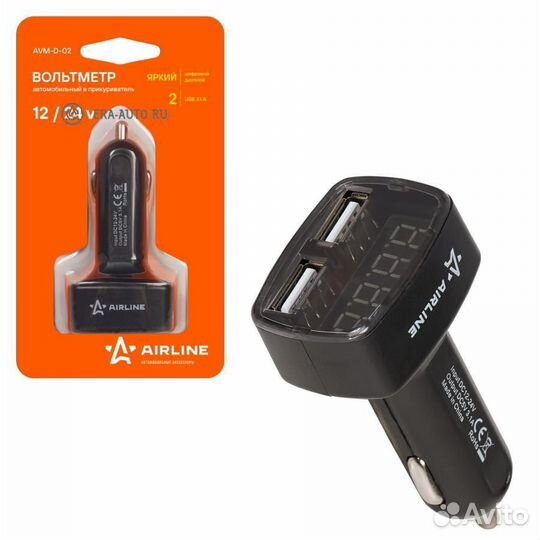 Airline AVM-D-02 Вольтметр + 2USB