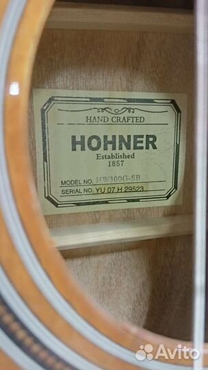 Акустическая гитара hohner hw 300g- sb