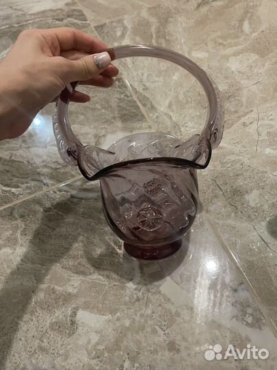 Конфетница цветное стекло СССР