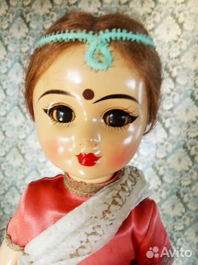 Кукла Индианка паричковая пресс-опилочная СССР