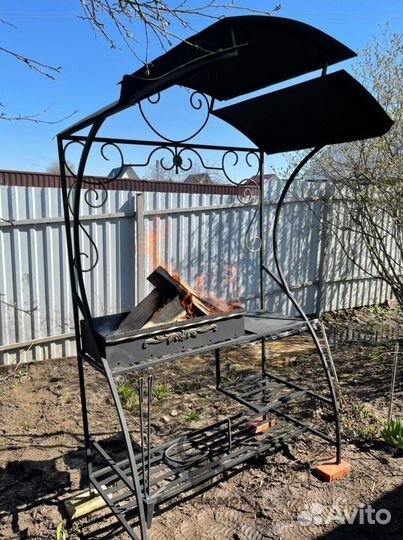 Мангал с печью под казан