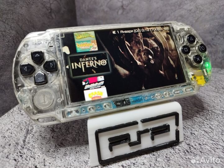 Sony PSP3008 Прозрачная 128GB 2400+ игр
