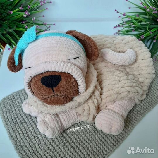 Пижамница. Мопс/Зайчик/Кукла. Игрушка handmade