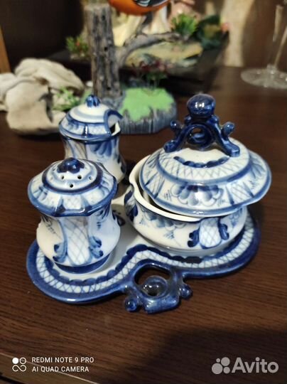 Набор для специй гжель