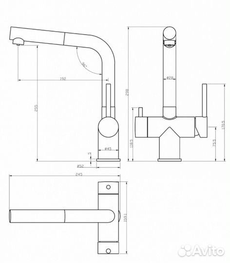 Смеситель для кухни grocenberg GB4097GO